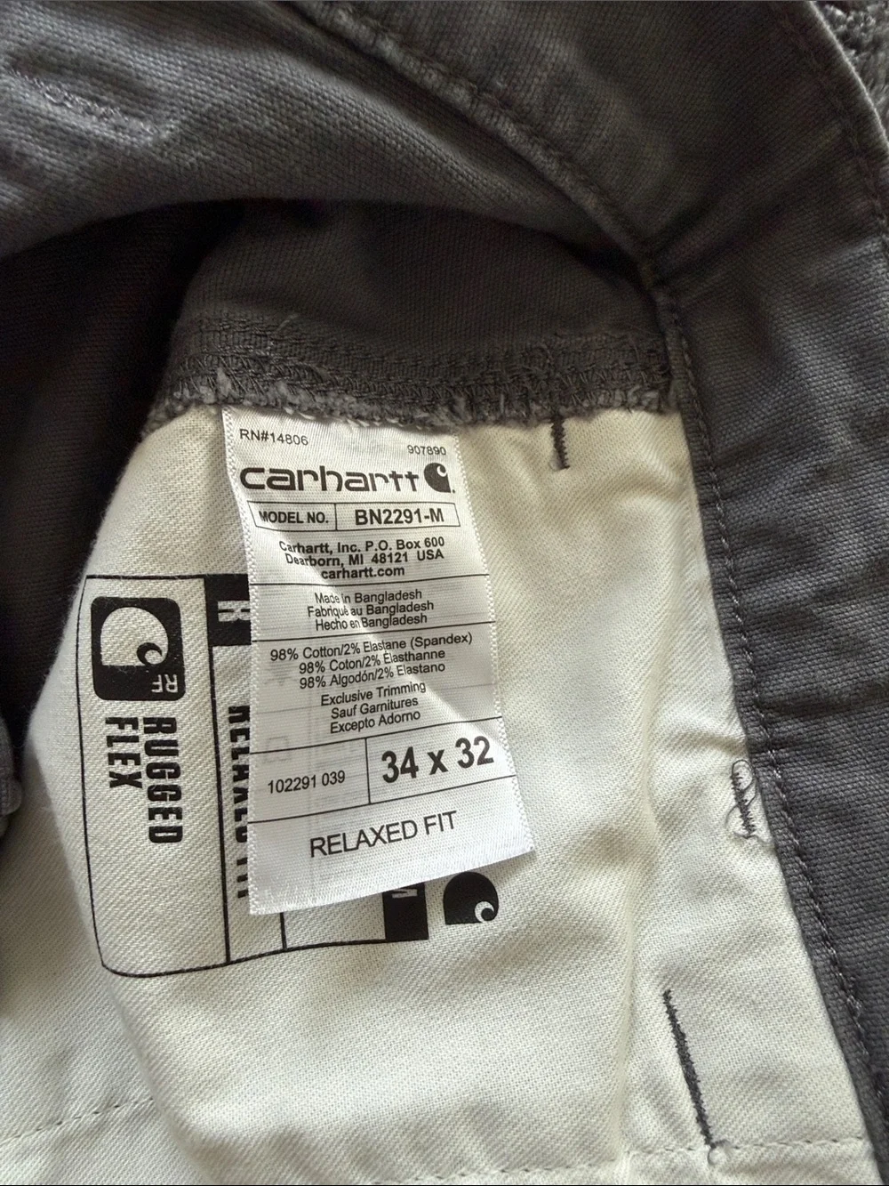 Carhartt Men's Gray Straight Cargo Pants